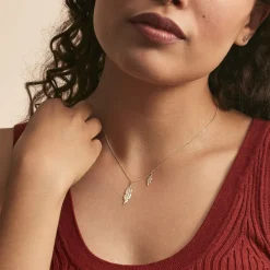 Collier Indian Nature Feuilles Or Jaune