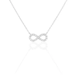 Collier Infini Empierre Or Blanc Diamant
