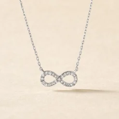 Collier Infini Empierre Or Blanc Diamant