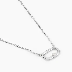 Collier Infini Pop Argent Blanc Oxyde De Zirconium
