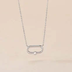 Collier Infini Pop Argent Blanc Oxyde De Zirconium