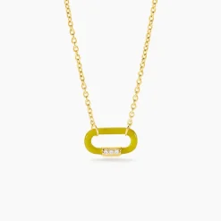 Collier Infini Pop Argent Jaune Oxyde De Zirconium