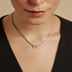 Collier Infini Pop Argent Blanc Oxyde De Zirconium