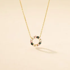 Collier Iris Or Jaune Topaze Améthyste