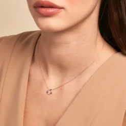 Collier Iris Or Jaune Topaze Améthyste