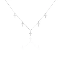 Collier Ivah Argent Blanc Oxyde De Zirconium