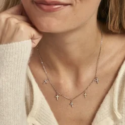 Collier Ivah Argent Blanc Oxyde De Zirconium