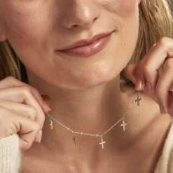 Collier Ivah Argent Blanc Oxyde De Zirconium