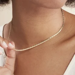 Collier Ivy Maille Haricot Or Jaune