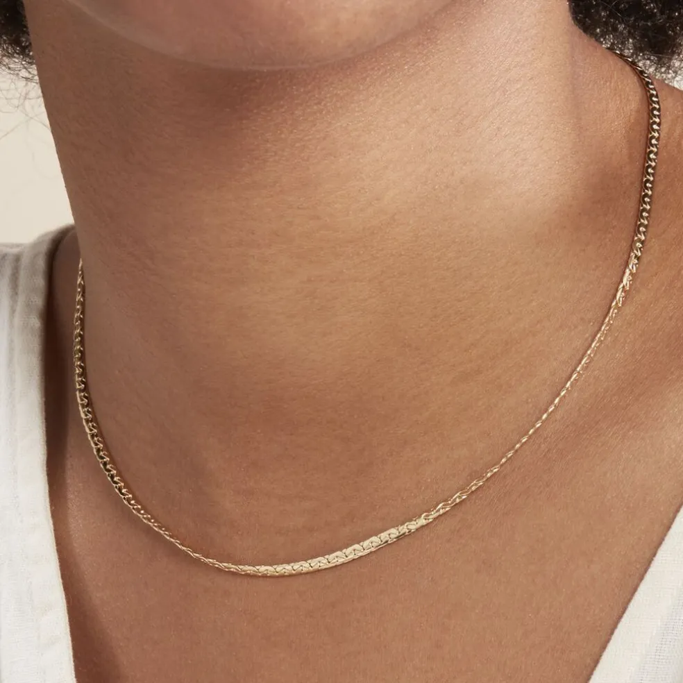 Collier Ivy Maille Haricot Or Jaune