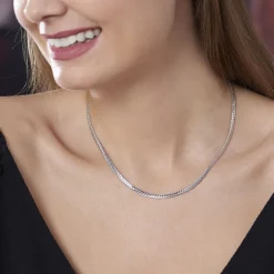 Collier Izel Maille Anglaise Or Blanc