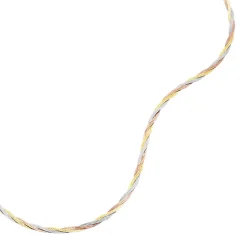 Collier Jasmin Tresse Or Tricolore