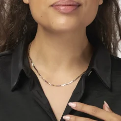 Collier Jasmin Tresse Or Tricolore