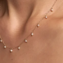 Collier Jazmin Or Jaune Perle De Culture