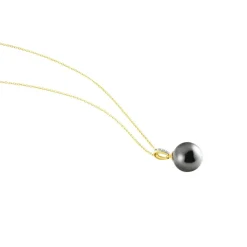 Collier Jodocus Or Jaune Perle De Tahiti Oxyde Zirconium