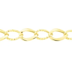 Collier Joice Maille Alternée Et Godronne Or Jaune