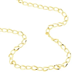 Collier Joice Maille Alternée Et Godronne Or Jaune