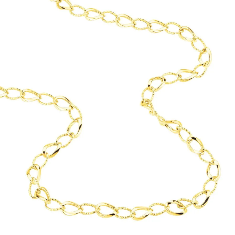 Collier Joice Maille Alternée Et Godronne Or Jaune