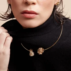 Collier Jonc Dyonis Acier Jaune