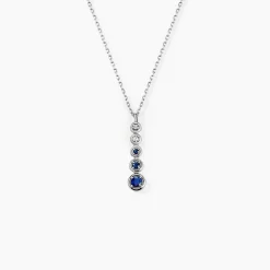 Collier Josephine Or Blanc Saphir Et Diamant