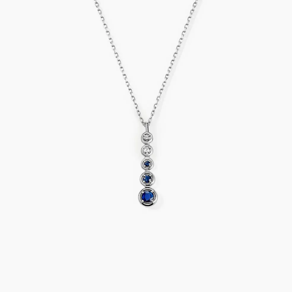 Collier Josephine Or Blanc Saphir Et Diamant