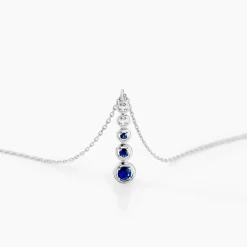 Collier Josephine Or Blanc Saphir Et Diamant