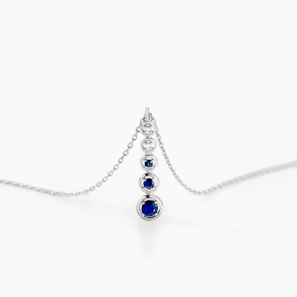 Collier Josephine Or Blanc Saphir Et Diamant