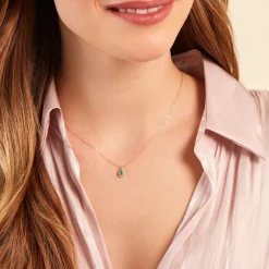 Collier Juliettina Or Jaune Emeraude Diamant