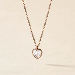 Collier Kadidjatou Or Rose Oxyde De Zirconium