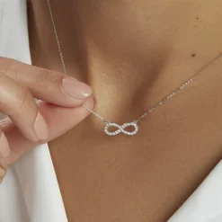 Collier Klothilda Or Blanc Oxyde De Zirconium