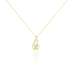 Collier Koline Or Jaune Oxyde De Zirconium