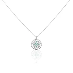 Collier Krysia Argent Blanc Email Turquoise