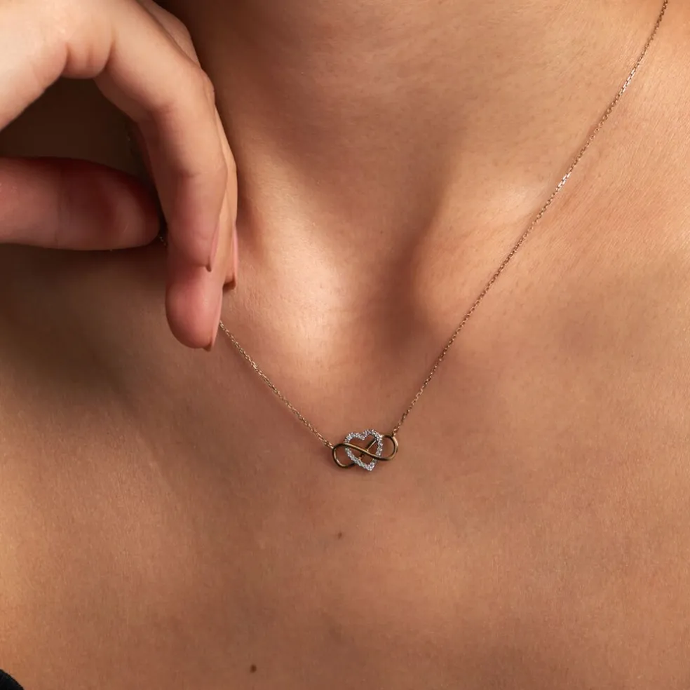 Collier Lacey Or Bicolore Oxyde De Zirconium