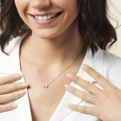 Collier Laurine Argent Blanc Oxyde De Zirconium