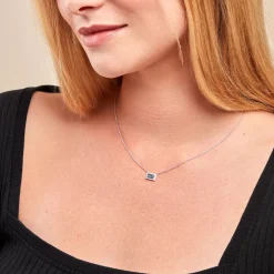 Collier Laurine Argent Blanc Oxyde De Zirconium