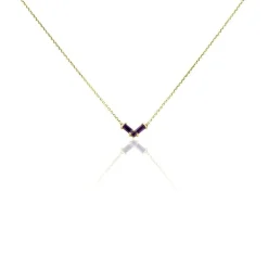 Collier Lavender Or Jaune Améthyste