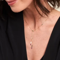 Collier Lavender Or Jaune Améthyste