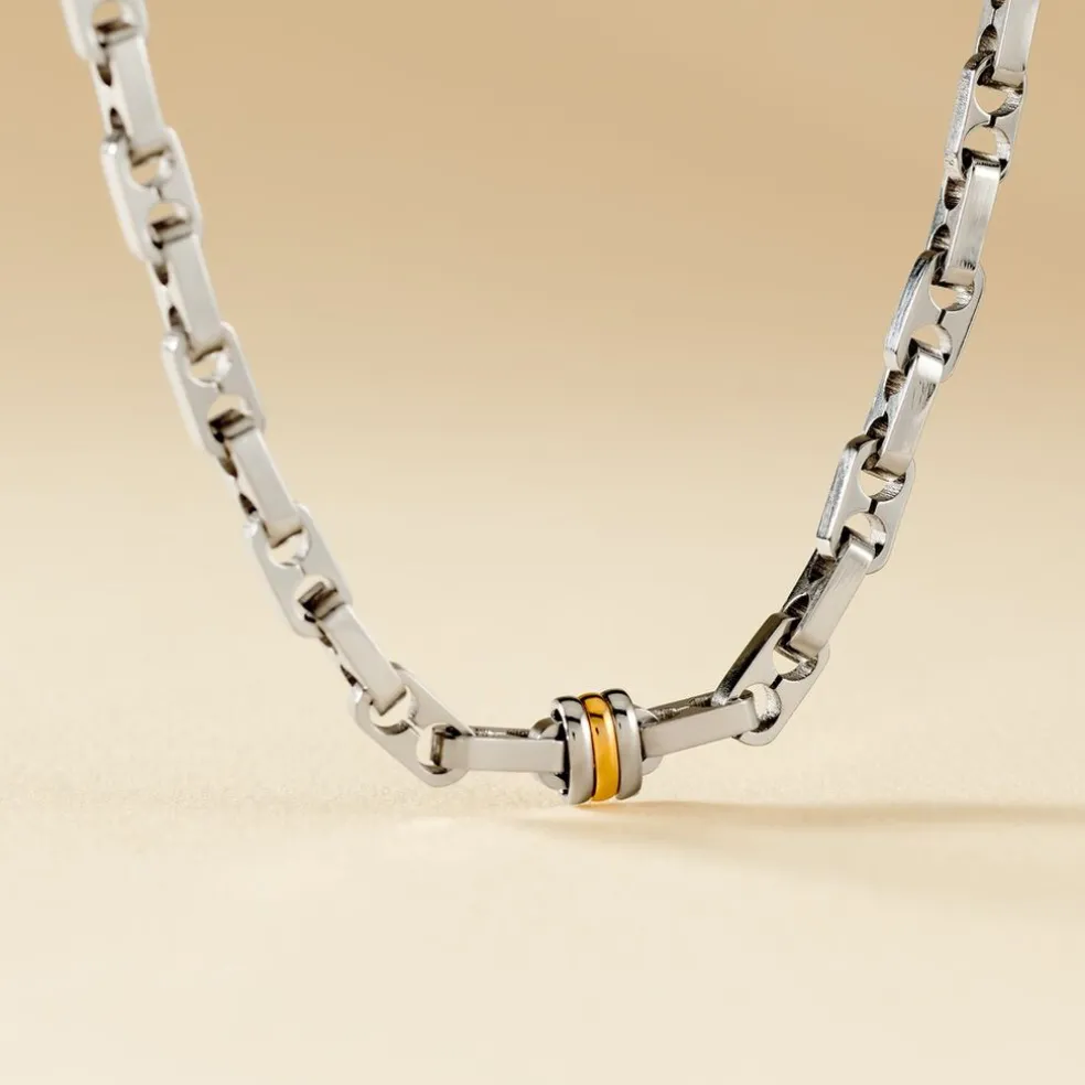 Collier Leandreae Or Acier Bicolore