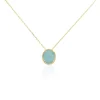 Collier Leeve Plaqué Or Jaune Amazonite