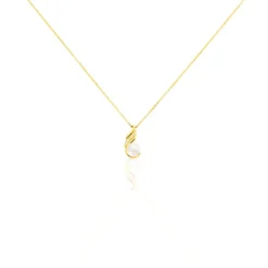 Collier Leta Or Jaune Perle De Culture Et Oxyde De Zirconium