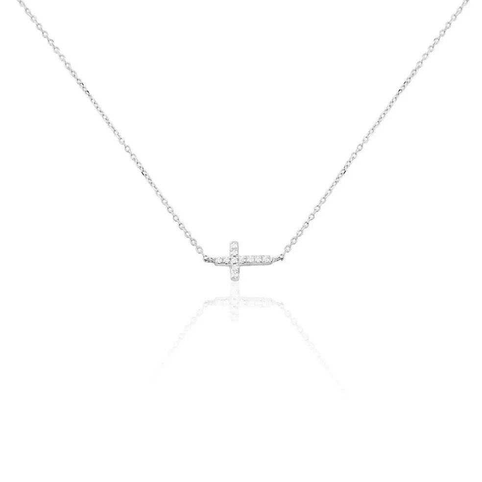 Collier Like A Virgin Or Blanc Oxyde De Zirconium