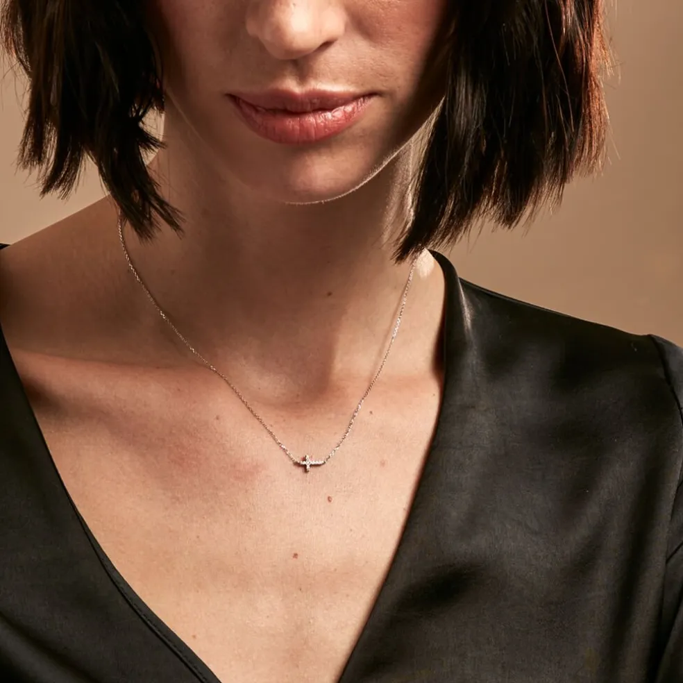 Collier Like A Virgin Or Blanc Oxyde De Zirconium