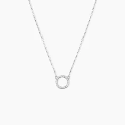 Collier Lim Or Blanc Oxyde De Zirconium