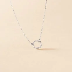 Collier Lim Or Blanc Oxyde De Zirconium