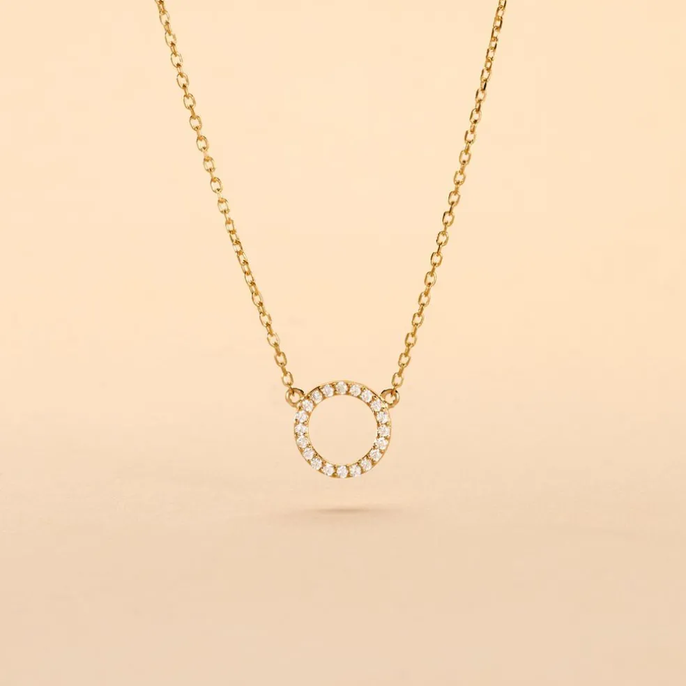 Collier Lim Or Jaune Oxyde De Zirconium