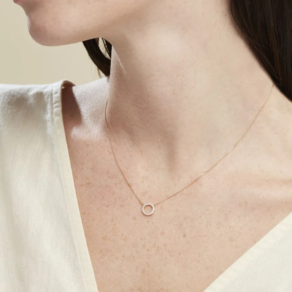 Collier Lim Or Jaune Oxyde De Zirconium