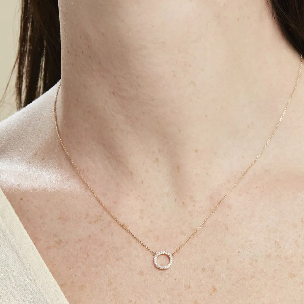 Collier Lim Or Jaune Oxyde De Zirconium