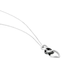 Collier Link Argent Blanc Céramique Et Oxyde De Zirconium