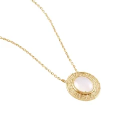 Collier Linna Plaqué Or Jaune Pierre De Lune