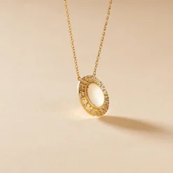 Collier Linna Plaqué Or Jaune Pierre De Lune